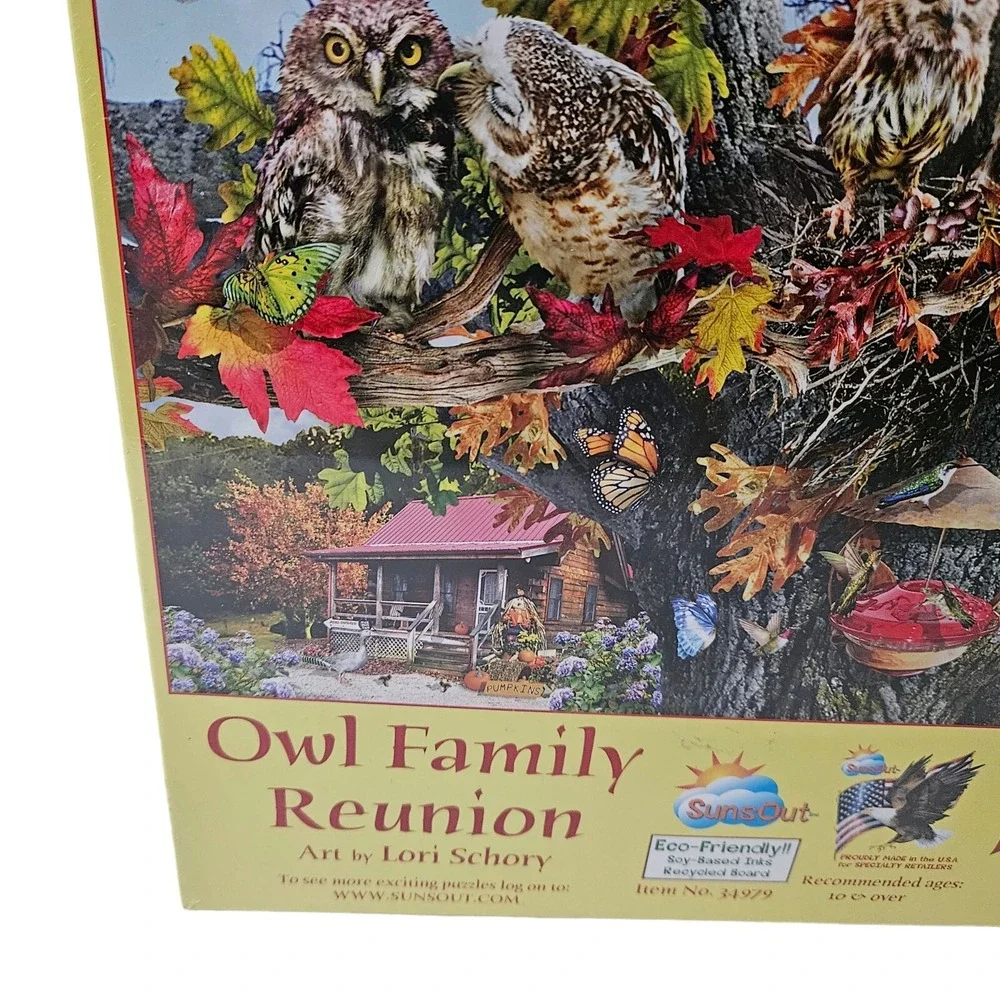 Owl Family Reunion Jigsaw Puzzle 1000 Piece Art By Lori Schory Fall Scene New